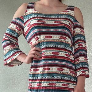 Wrangler Open Shoulder Long Sleeve Top Small